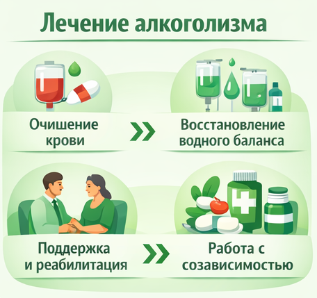 лечение алкоголизма в Пересвете этапы